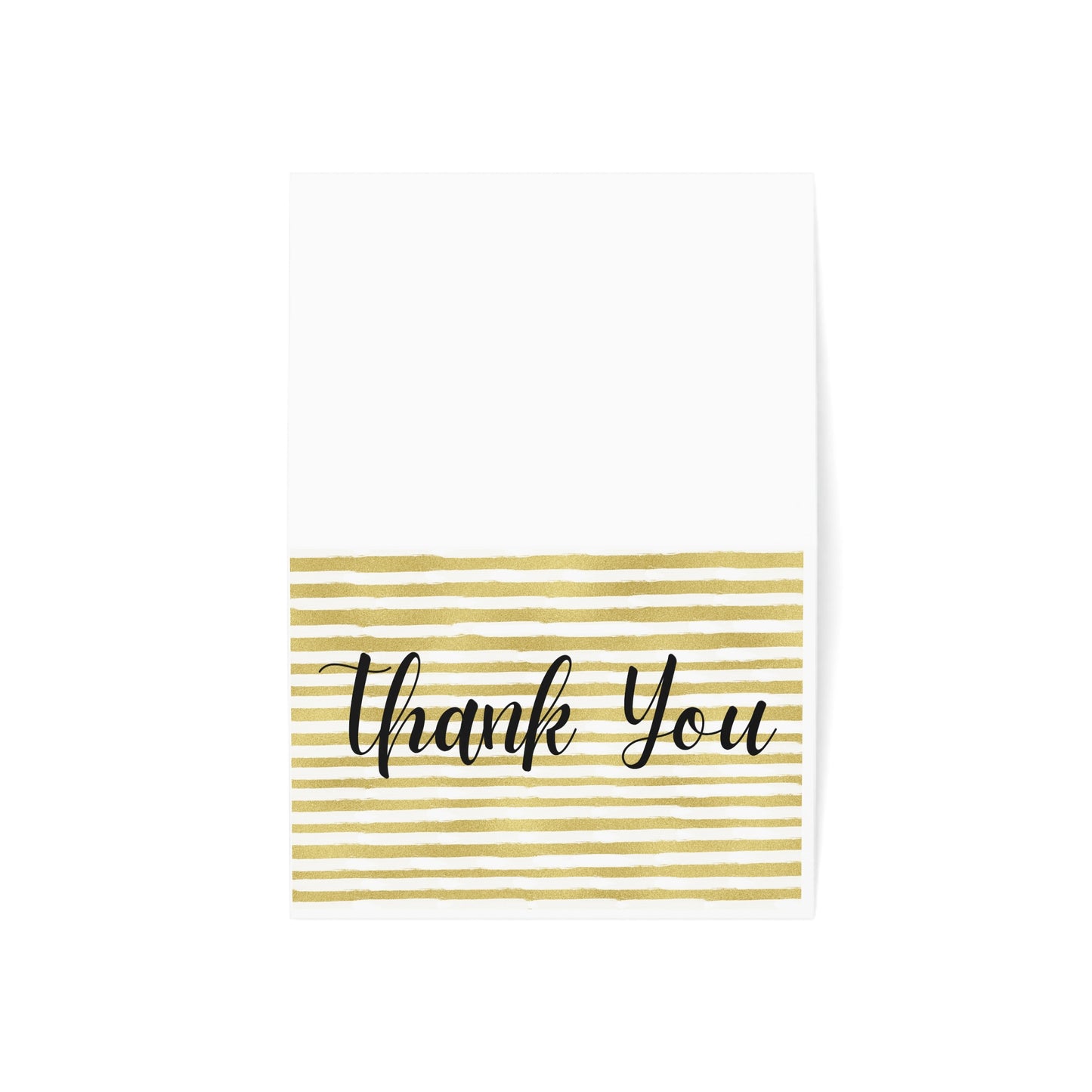 Gold Striped Thank you Cards (1, 10, 30, and 50pcs)