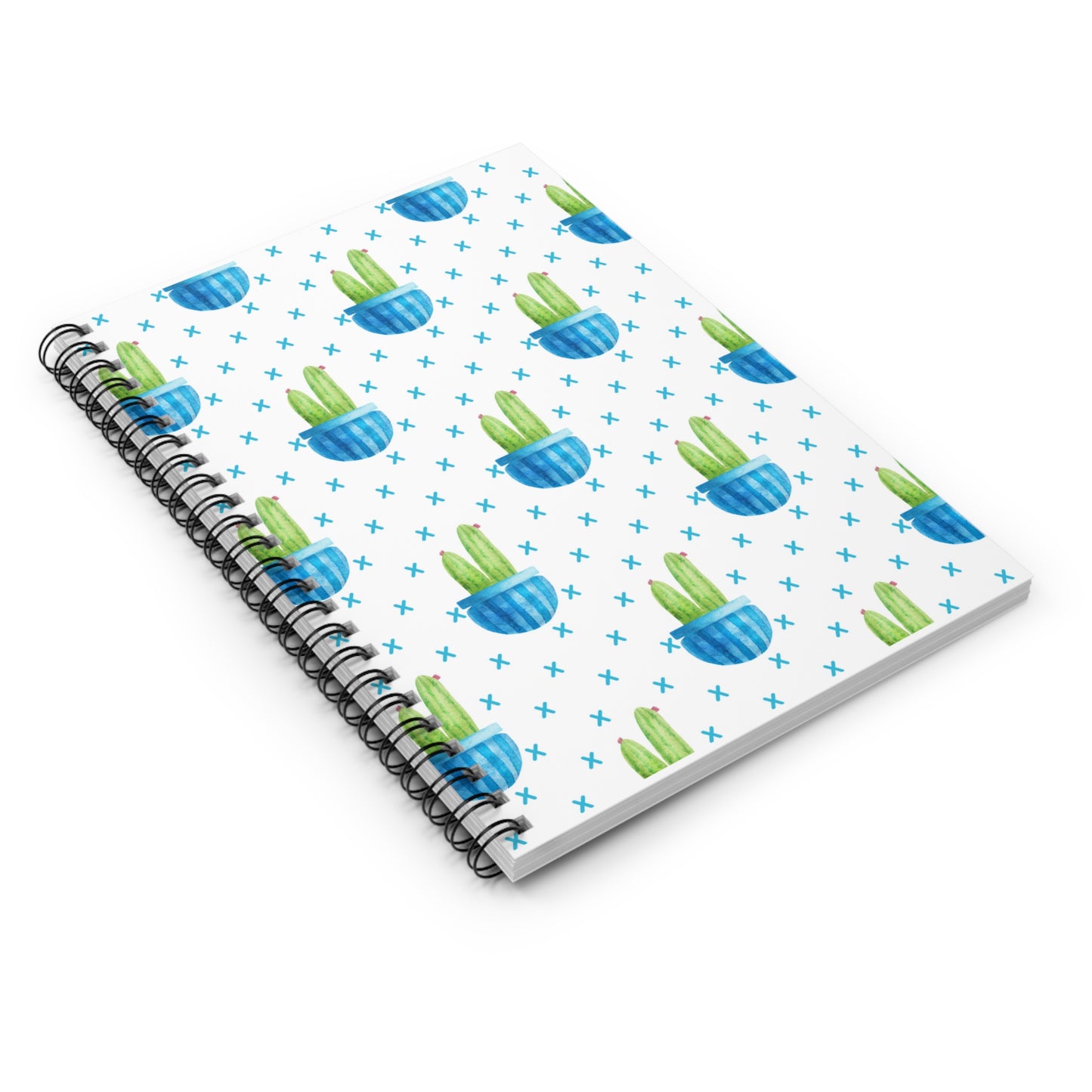 Potted Cactus Print Spiral Notebook - Ruled Line