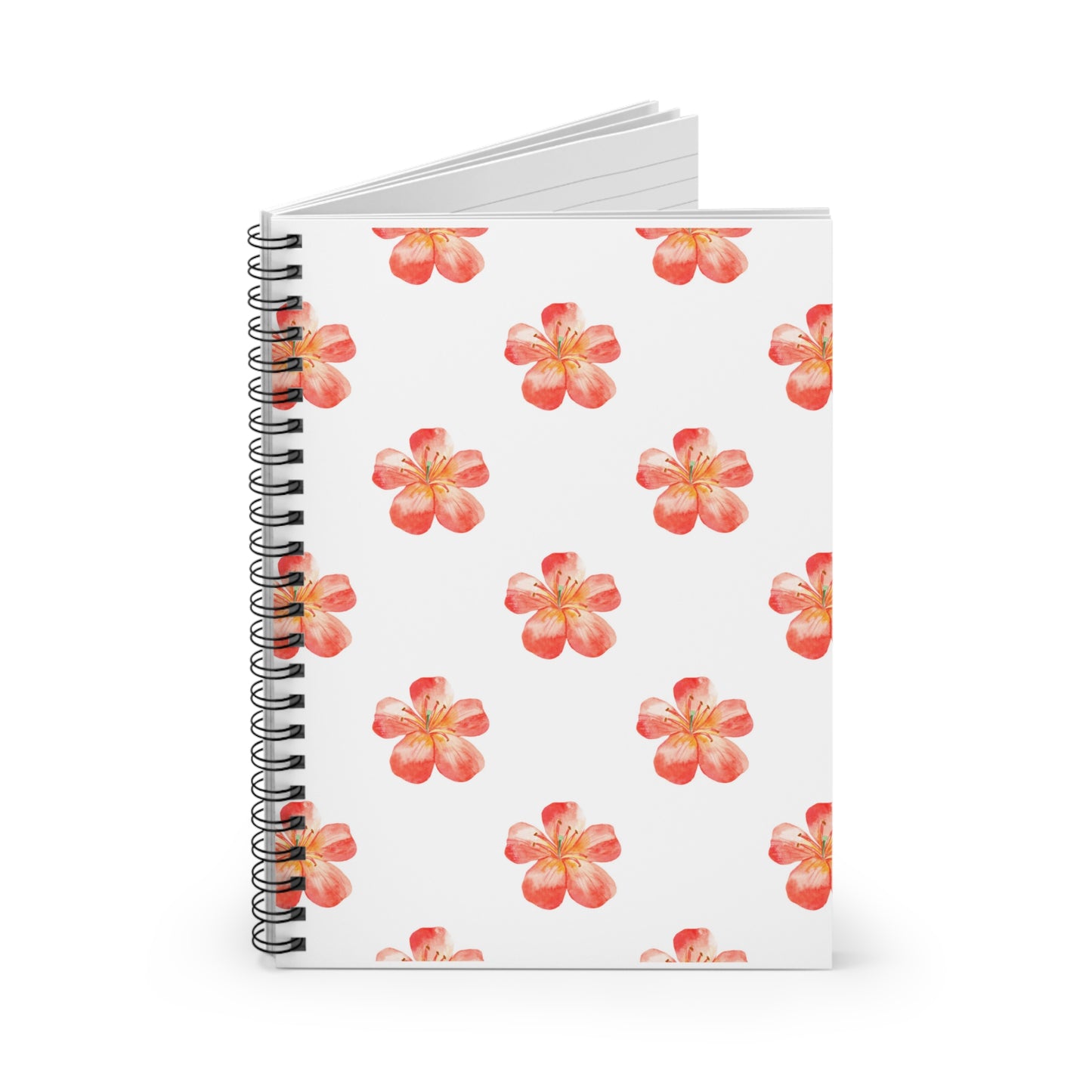 Orange Flower Spiral Notebook - Ruled Line