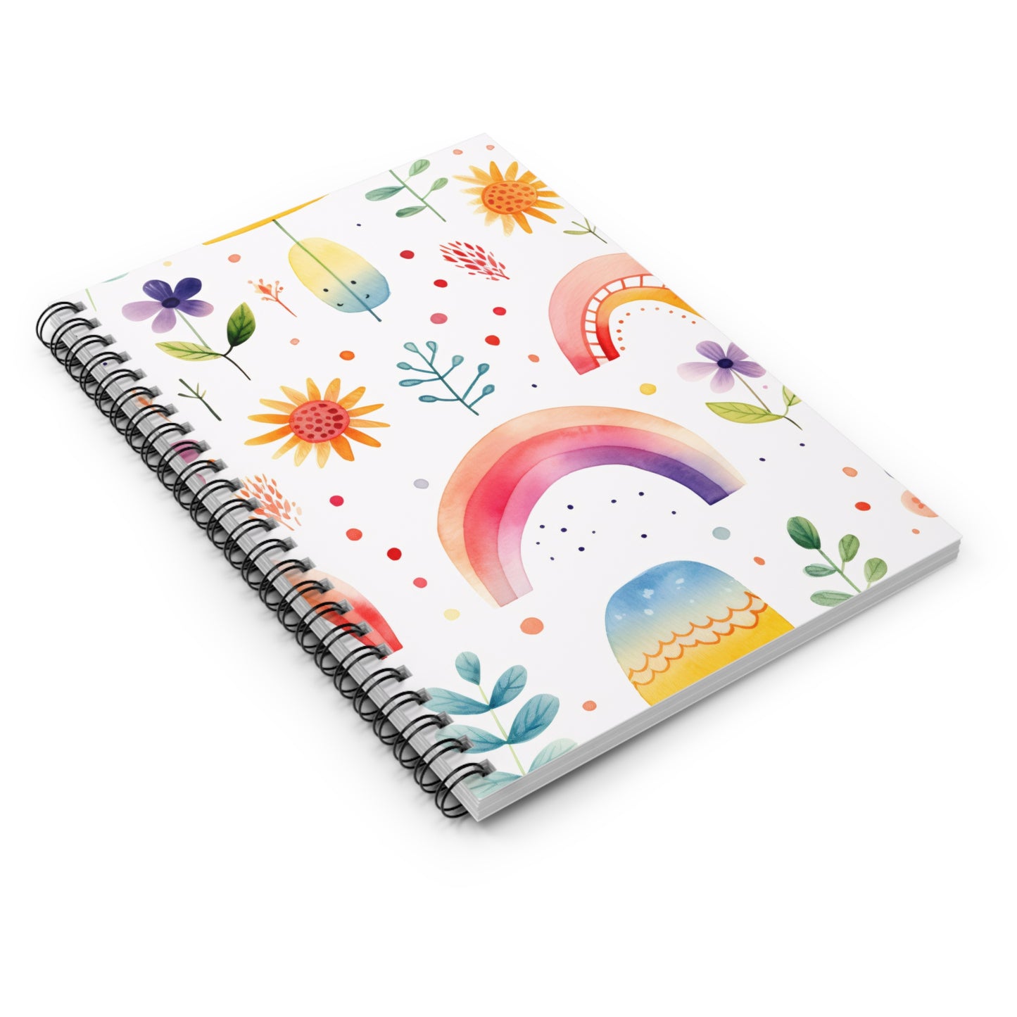 Rainbow Collection 3 Watercolor Spiral Notebook - Ruled Line