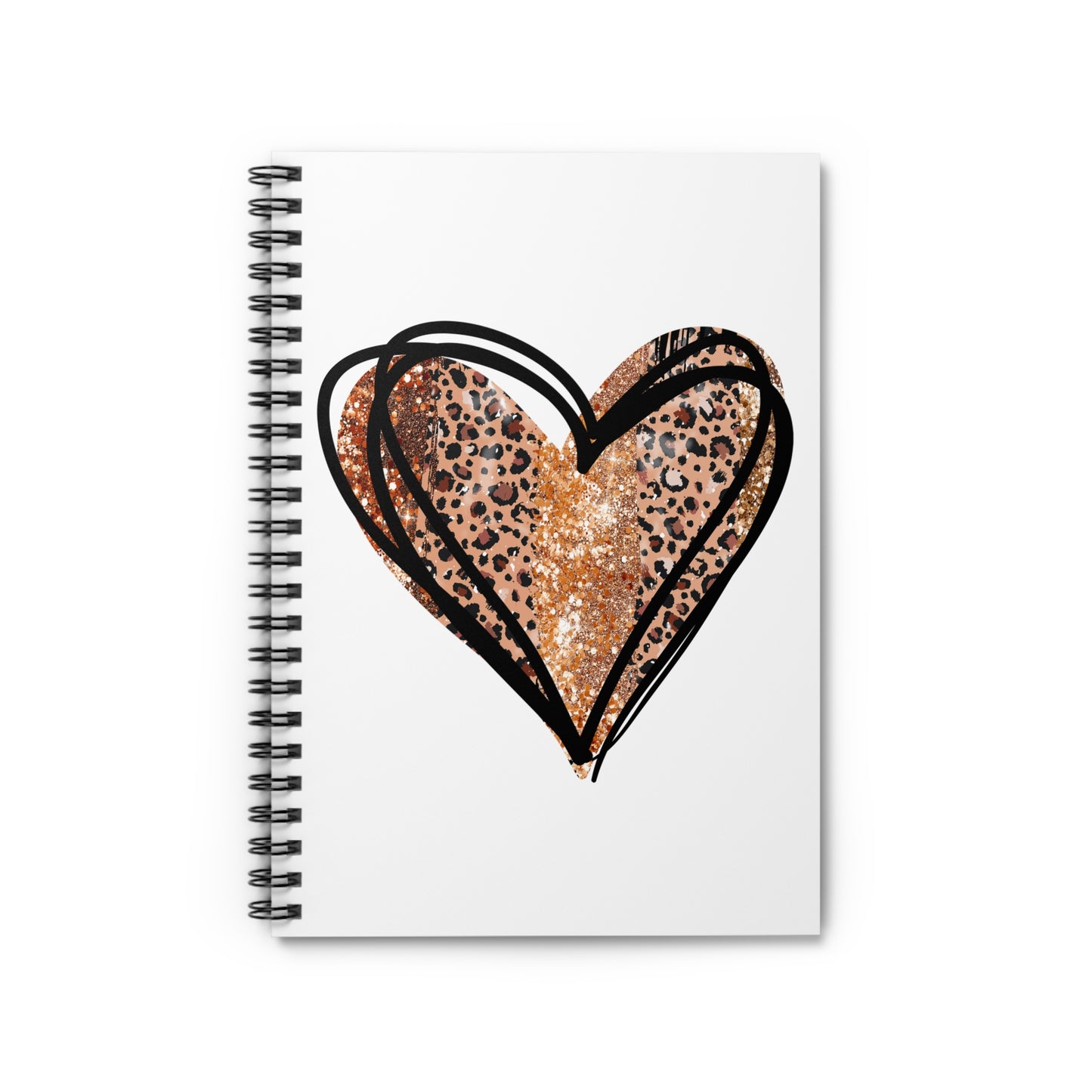 Leopard Heart Spiral Notebook - Ruled Line