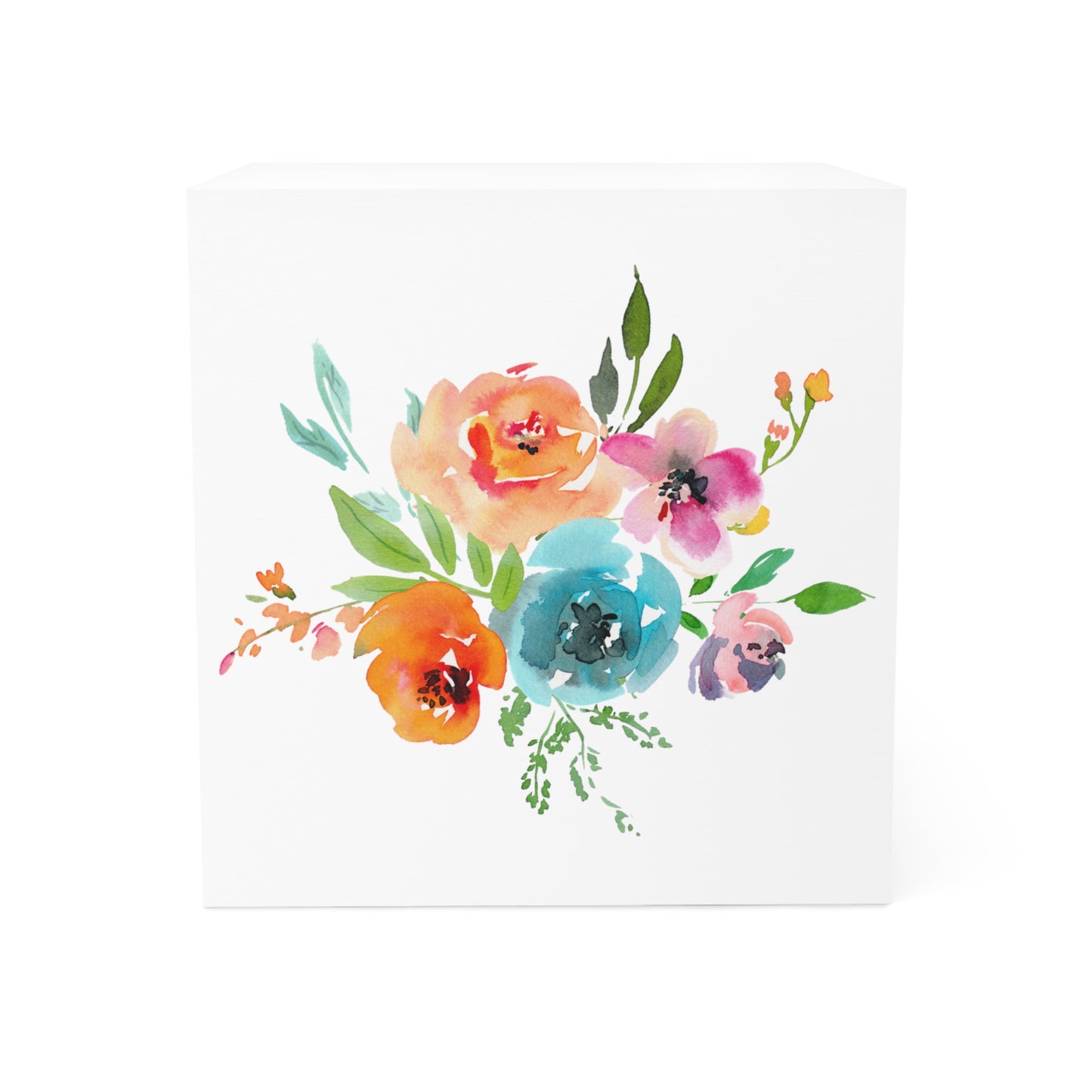 Bright Floral Bouquet Note Cube