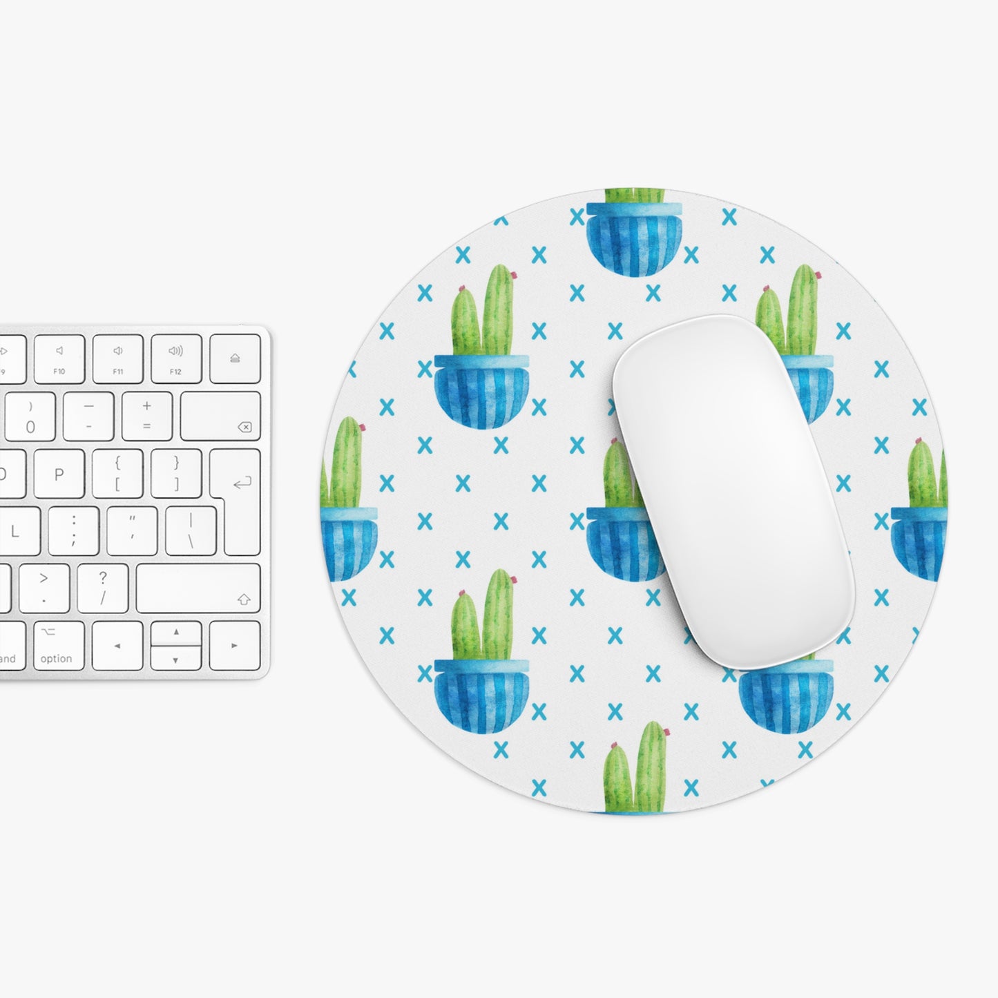 Blue Cactus Mouse Pad