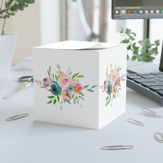 Light Floral Bouquet Note Cube