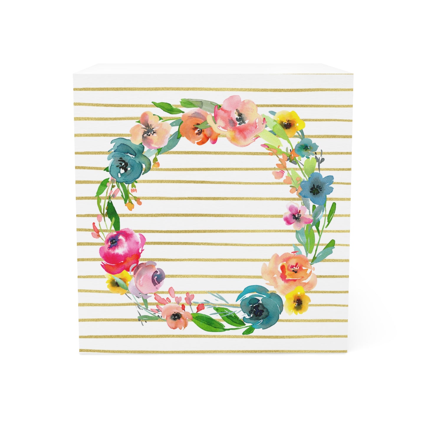 Floral Wreath Gold Note Cube