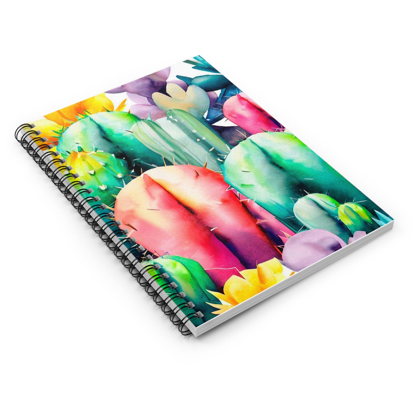 WaterColor Cactus Spiral Notebook - Ruled Line