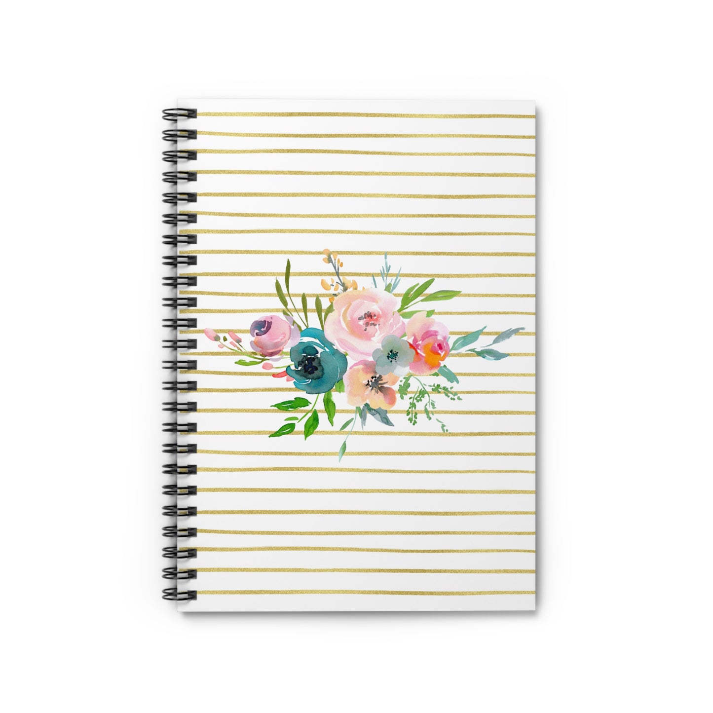 Light Watercolor Floral Bouquet Spiral Notebook - Ruled Line