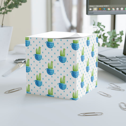 Blue Cactus Note Cube