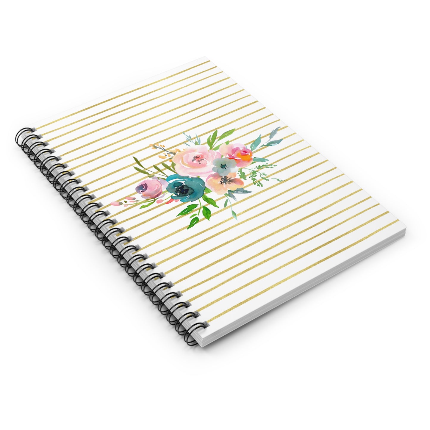 Light Watercolor Floral Bouquet Spiral Notebook - Ruled Line