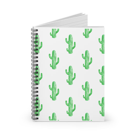 Cactus Print Spiral Notebook - Ruled Line