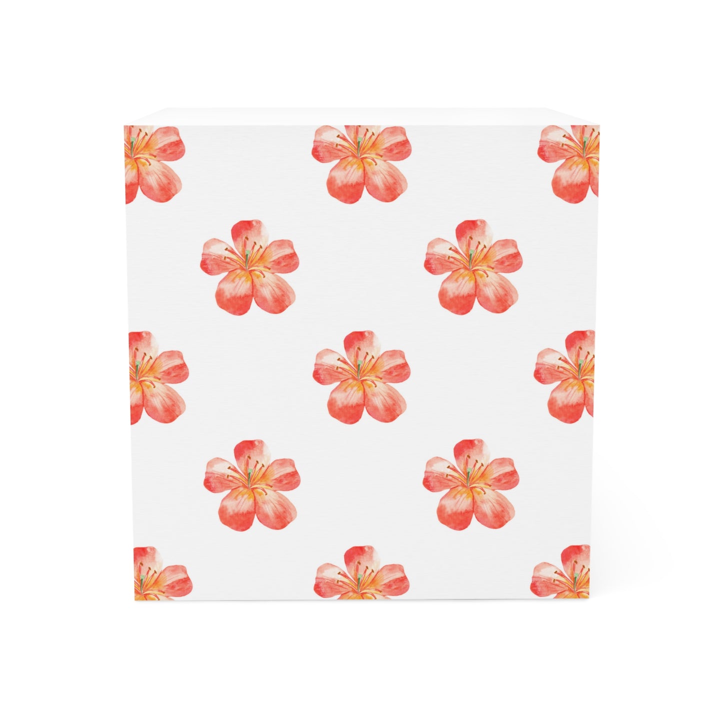 Orange Floral Note Cube